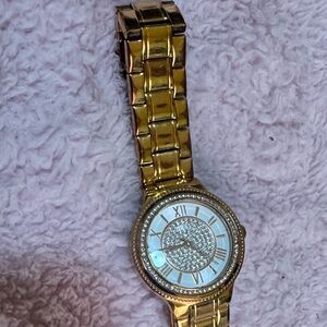 Guess Gold Watch with Roman Numerals